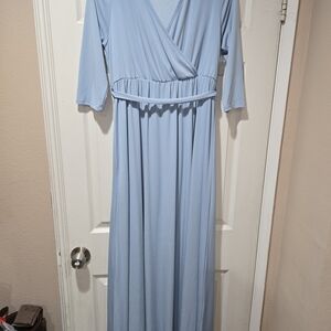 Pinkblush Light Blue Long Sleeve Dress